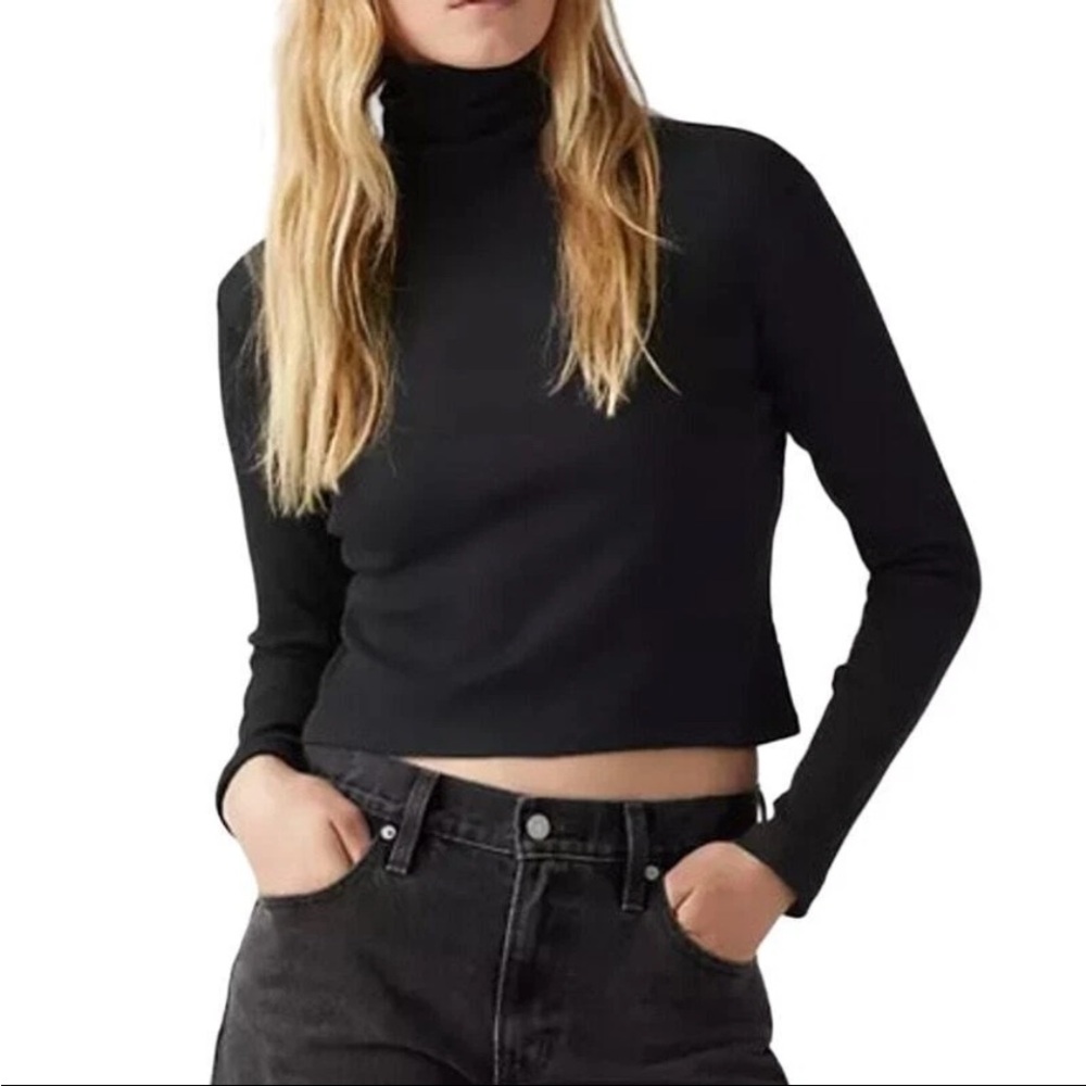 🌟3 for $30🌟 Levi's Women's Moon Rib Turtleneck, Caviar Black, Size Small